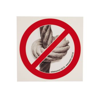Prohibition Sticker - Do not knot climbing ropes