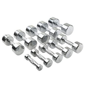 Chrome dumbbell set