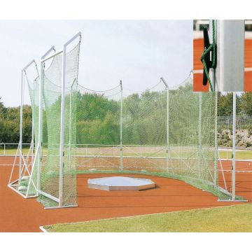 Discus and hammer throw safety net freestanding 5 by 5.5 m