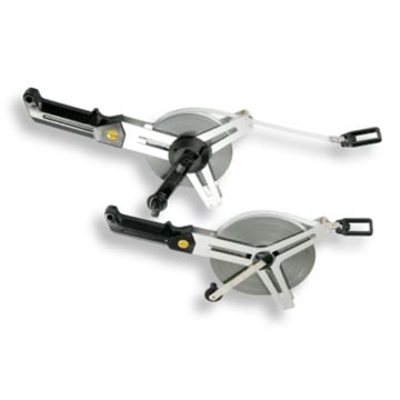 Steel tape measure with triangular aluminum frame
