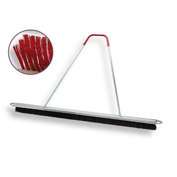 Broom with plastic bristles