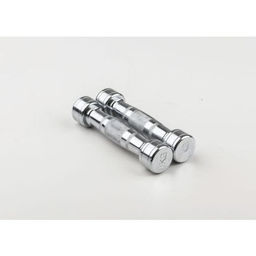 Chrome dumbbell set