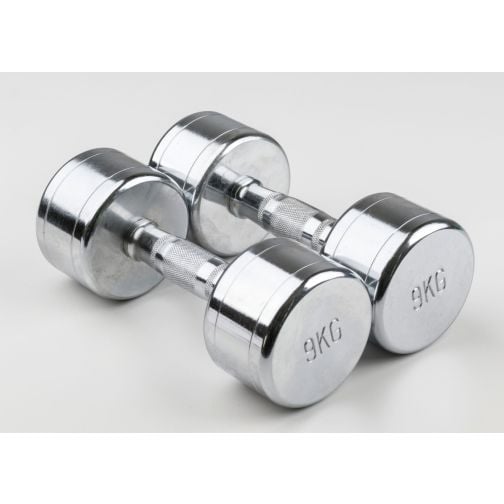 Chrome dumbbell set