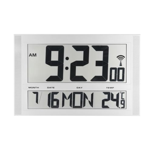 LCD-Jumbo radio-controlled clock Advertime