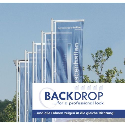 Aluminium Flagpole Type MH with Backdrop System, 6.00 m above ground