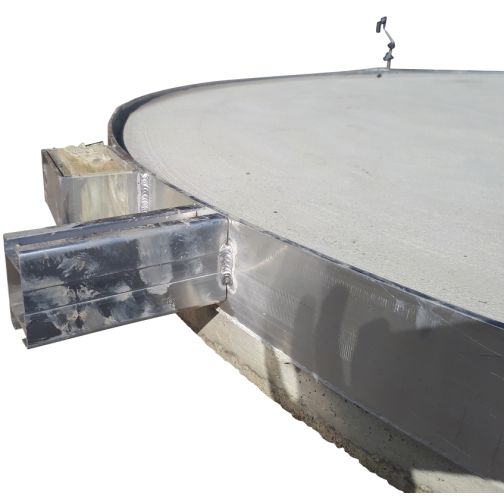 Shot put ring with concrete plate