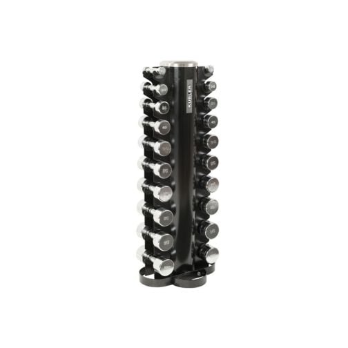Storage rack for chrome dumbbell set
