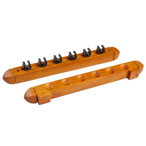 Wall mount for 6 billiard cues.