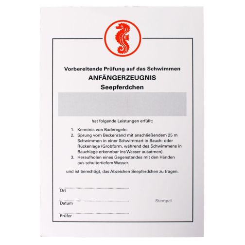 Certificate for Early Swimmer (Seahorse)