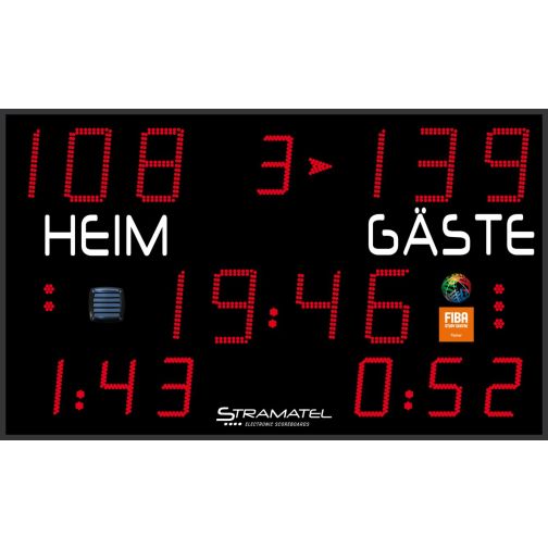 Stramatel® Multisport Pro Outdoor Scoreboard, one module