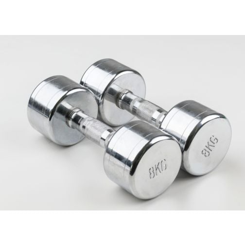 Chrome dumbbell set