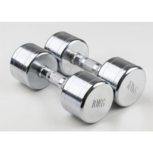Chrome dumbbell set