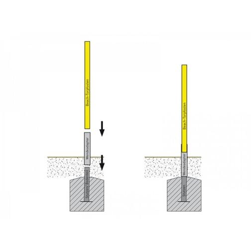 Floor base with rotating adapter 120 x 100 mm