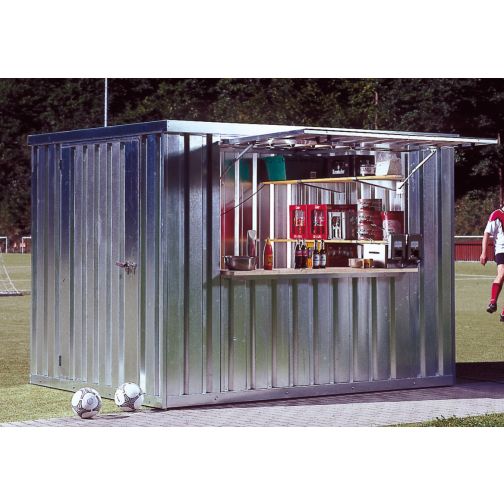 Multifunctional wall for material containers