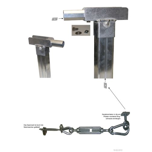 Crossbeam for Ball Catch Fence Flat Profile