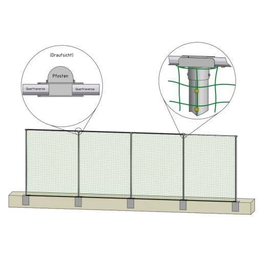 Crossbeam for Ball Catch Fence Flat Profile