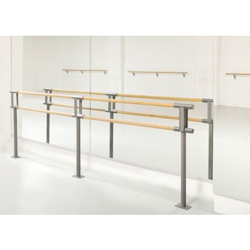 Base for double ballet bars