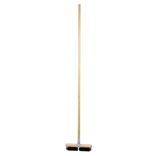Sweeping brush with dual bristle system