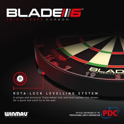 WINMAU® Dartboard Blade 6 Triple Core Carbon PDC