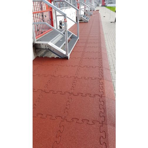 Fall protection mat 3D-PUZZLE, red