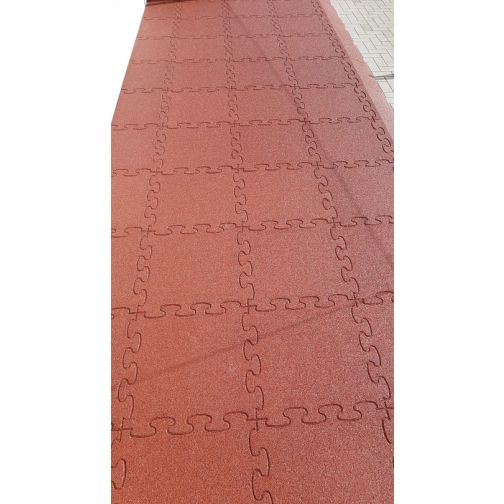 Fall protection mat 3D-PUZZLE, red