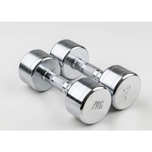 Chrome dumbbell set