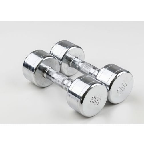Chrome dumbbell set