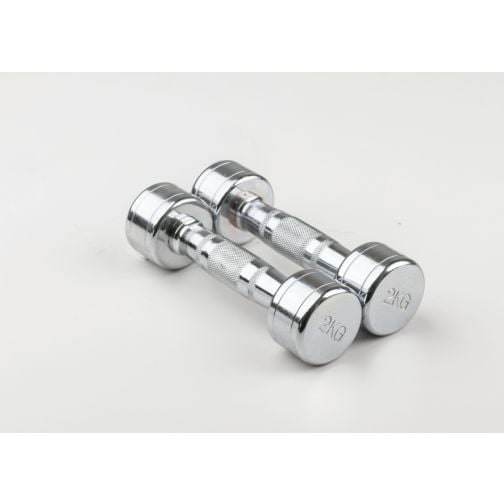 Chrome dumbbell set