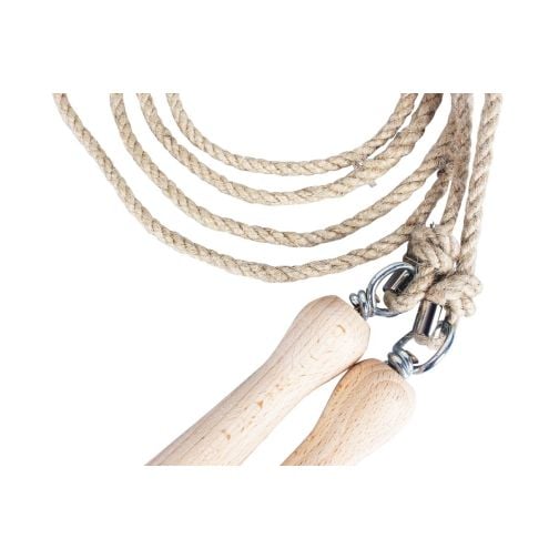 Jump rope with wooden handles