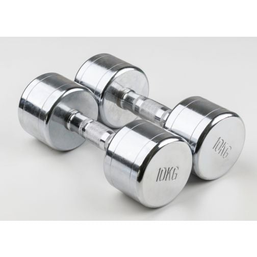 Chrome dumbbell set