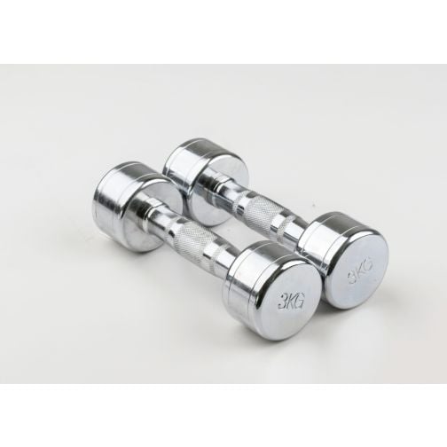 Chrome dumbbell set