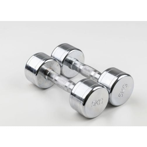Chrome dumbbell set