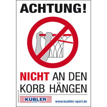 Prohibition sticker - Do not hang on the basket
