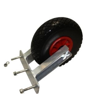 Transport wheels for soccer goals, retrofit kit for screwing on.