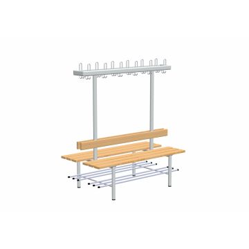 rontec® Changing bench with wardrobe and shoe rack, double-sided