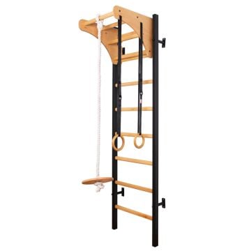 BenchK® Sprossenwand 211 with pull-up bar, rope & rings