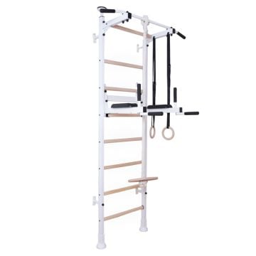 BenchK® Wall Bars 522W with Pull-up Bar, Dip Bars, Rope & Rings