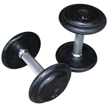 Compact dumbbell, coated with rubber, 5 kg