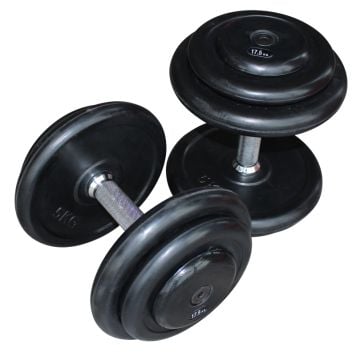 Compact Dumbbell, Rubberized, 25 kg