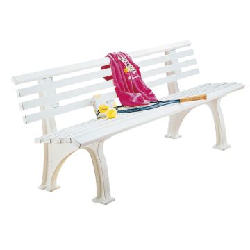 Plastic bench with backrest
