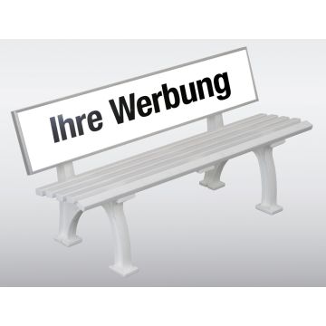 Promotional bench Freiburg with printable fiberglass reinforced plastic backrest