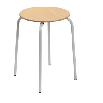 Gymnastics stool with wooden seat