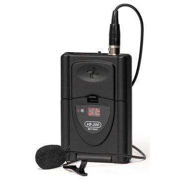 VHF pocket transmitter with lapel microphone