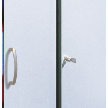 Turn and push cylinder lock for sliding door cabinets