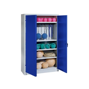 C+P® Material Cabinet with Hanging Rod, Swinging Doors