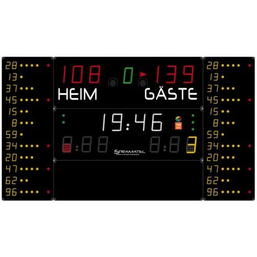 Stramatel® Multisport Super Pro Indoor Scoreboard, Five Modules