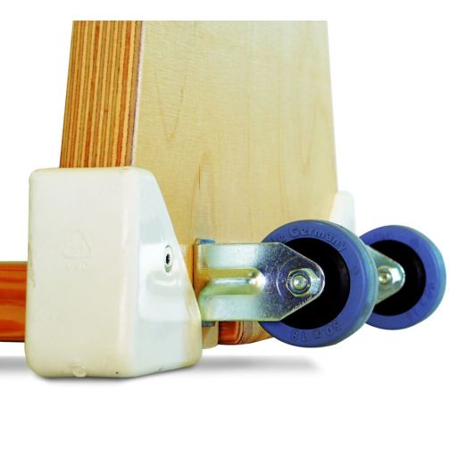 Transport wheels for gymnastics benches