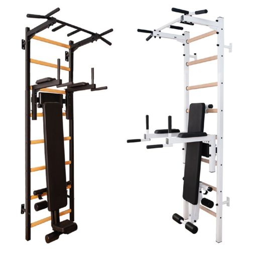 BenchK® Wall Bars 223 with Pull-Up Bar, Dip Bars & Training Bench