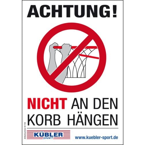 Prohibition sticker - Do not hang on the basket