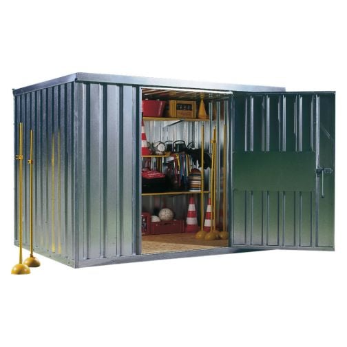 Cable and hose suspension for material container